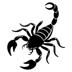 Cute Silhouette of a Scorpion line art vector cartoon illustration