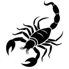 Cute Silhouette of a Scorpion line art vector cartoon illustration