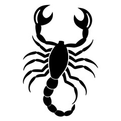 Cute Silhouette of a Scorpion line art vector cartoon illustration