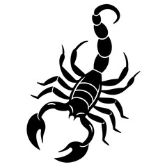 Cute Silhouette of a Scorpion line art vector cartoon illustration