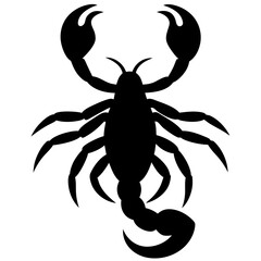 Cute Silhouette of a Scorpion line art vector cartoon illustration