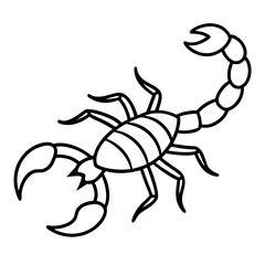 Cute Silhouette of a Scorpion line art vector cartoon illustration