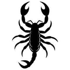 Cute Silhouette of a Scorpion line art vector cartoon illustration