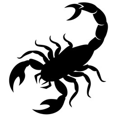 Cute Silhouette of a Scorpion line art vector cartoon illustration