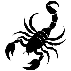 Cute Silhouette of a Scorpion line art vector cartoon illustration