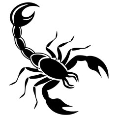 Cute Silhouette of a Scorpion line art vector cartoon illustration