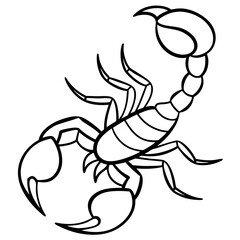 Cute Silhouette of a Scorpion line art vector cartoon illustration