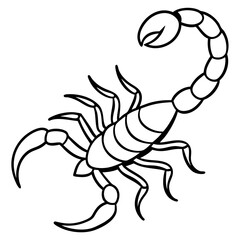 Cute Silhouette of a Scorpion line art vector cartoon illustration