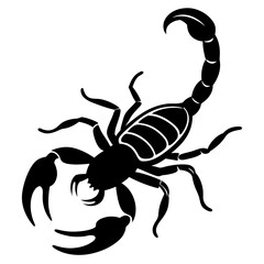 Cute Silhouette of a Scorpion line art vector cartoon illustration
