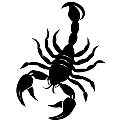 Cute Silhouette of a Scorpion line art vector cartoon illustration
