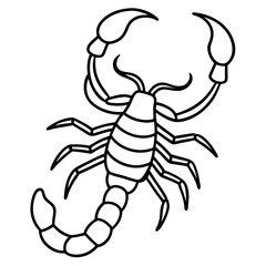 Cute Silhouette of a Scorpion line art vector cartoon illustration