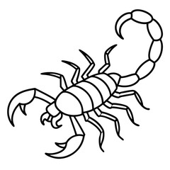 Cute Silhouette of a Scorpion line art vector cartoon illustration