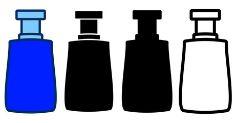 perfume bottle icon, simple flat style, pictogram logo symbol vector illustration, isolated on white for mobile app