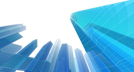 Naklejka premium Abstract city architecture 3d rendering 3d illustration
