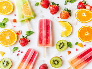 popsicles isolated on a white background