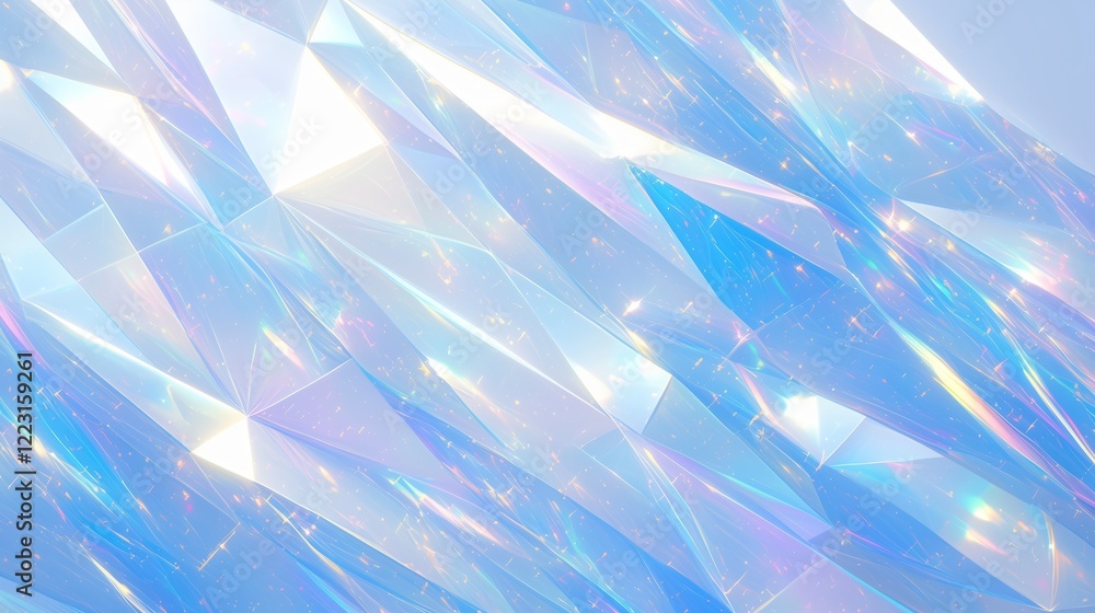 Poster holographic gradient background creating an iridescent crystal texture