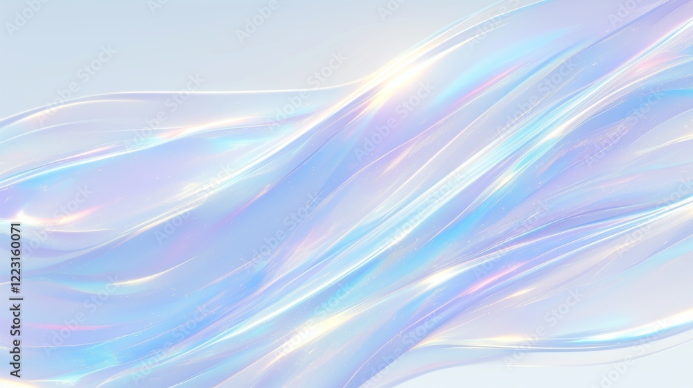 Poster holographic soft waves creating an abstract pastel background