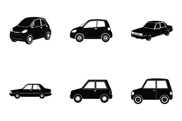 Naklejka premium Popular car silhouettes vector flat design isolated on white