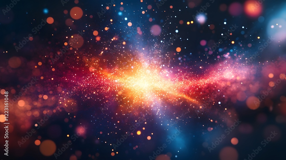 Poster shimmering glowing burst with bright luminous tones fluid colorful patterns and an ethereal aestheti