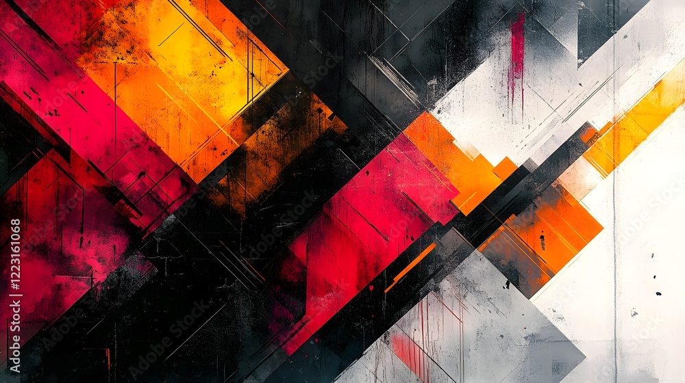 Poster vibrant and dynamic abstract artwork featuring bold fluid patterns bright radiant color layers and a