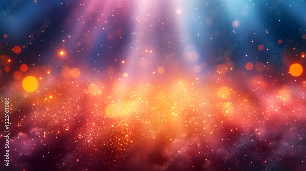 Poster bright glowing burst with colorful soft layers shimmering luminous patterns and an aesthetic etherea