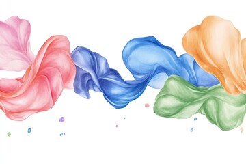 Colorful flowing fabric waves in a vibrant gradient, creating a dynamic and artistic background