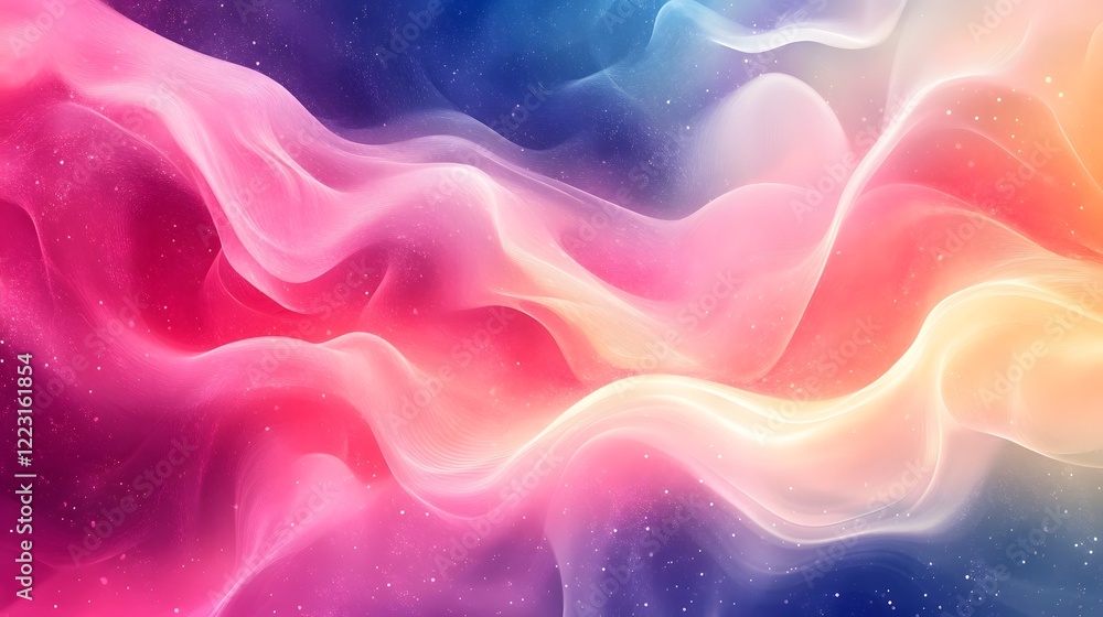 Poster vibrant luminous soft abstract patterns with ethereal creative bold aesthetic fluid shimmering tones