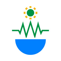 globe and nature concept logo design on white background 