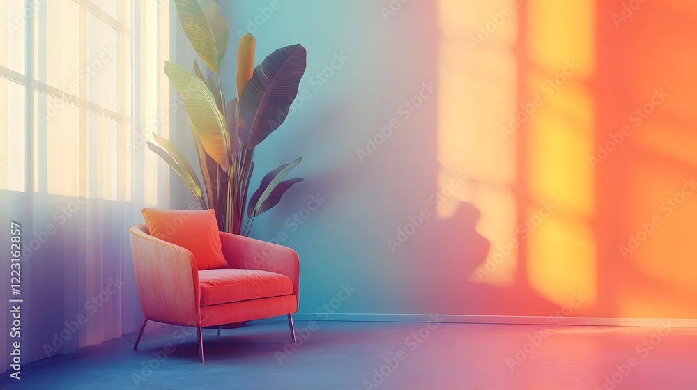 Poster captivating vibrant gradient blur composition featuring soft ethereal color layers bold transitions 