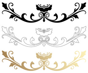 Vintage lines vintage pattern for black gold graphic elements