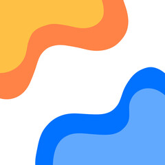 Summer themed orange blue wave element