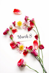 Elegant Floral Arrangement with March 8 Greeting Card