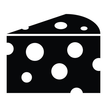 recommend clip art: Cheese with holes vector icon. Food and dairy product illustration. Black silhouette isolated on white background.
