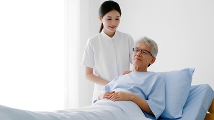 Fototapeta premium A sick person being cared by doctor.