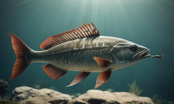 Ancient Fish with Long Snout Perch Anabas testudineus, anabas fish, fish species