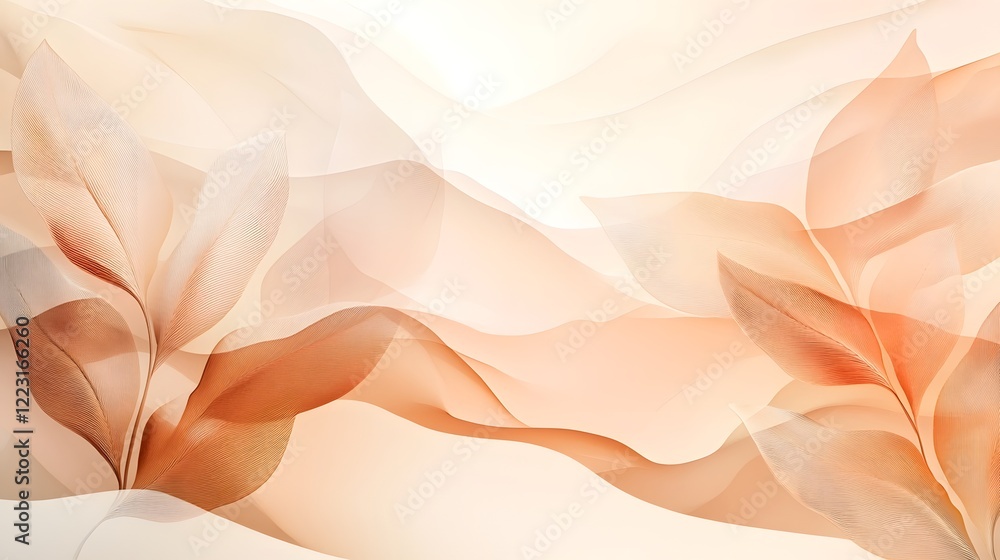 Poster serene and soothing abstract background with neutral light tones delicate gradient patterns and a ha