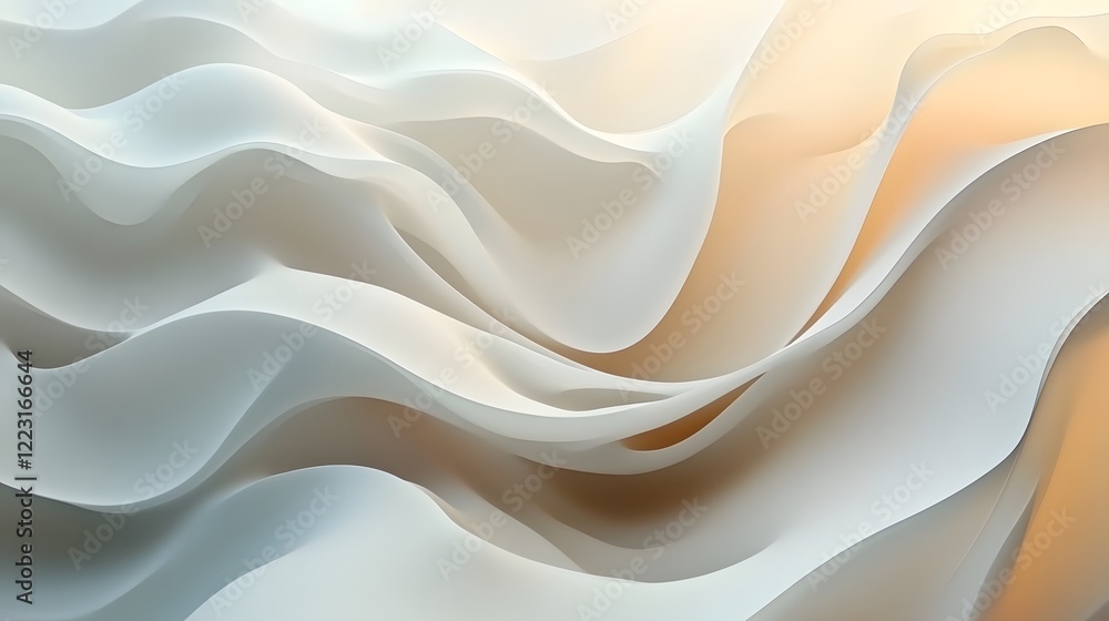 Poster soft flowing abstract gradient waves with soothing light patterns and a harmonious modern aesthetic 