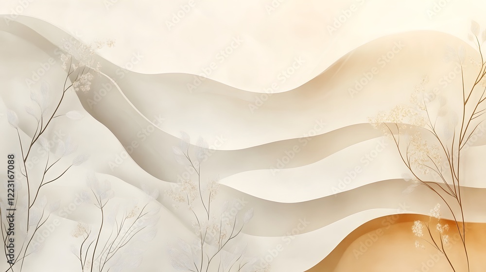 Poster neutral subtle natural gradients with light abstract patterns and gentle harmonious tones soothing m