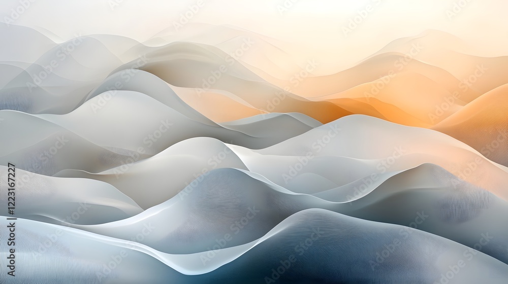 Aufkleber peaceful gradient landscape featuring soft light patterns and soothing neutral tones creating a mode