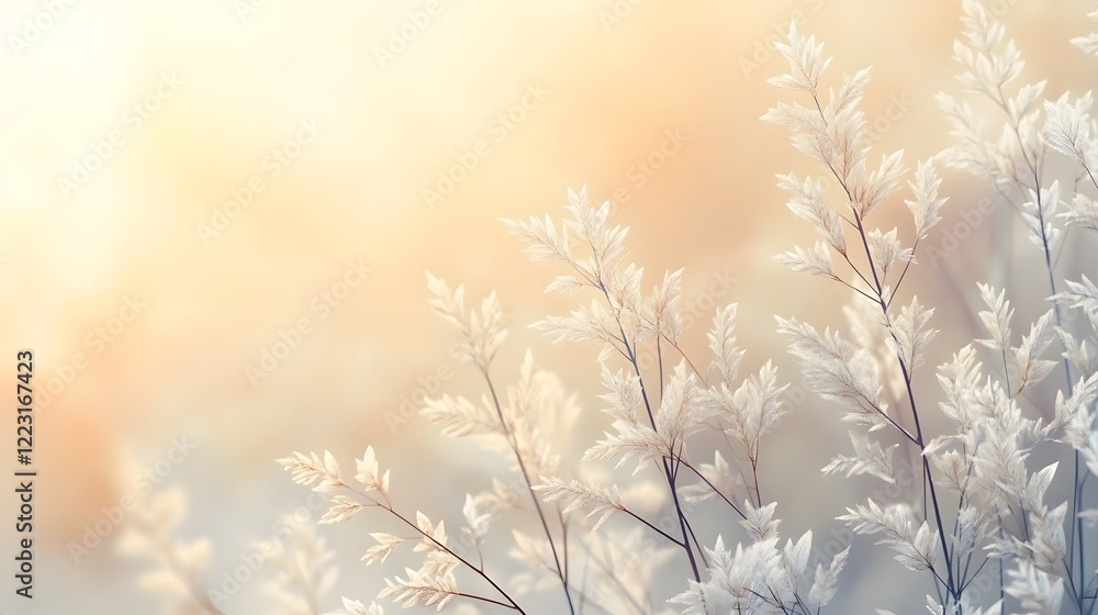Poster serene and elegant gradient background with gentle light patterns and muted neutral tones conveying 