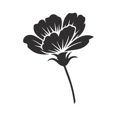 Beautiful black flowers. Vector illustration. stylized icon.
