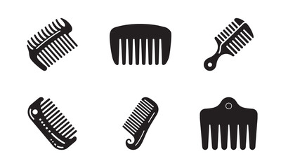 Creative Hair Comb Silhouette Collection for Personal Care Graphics