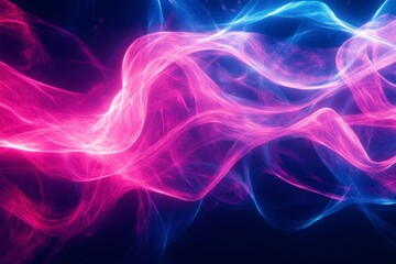 Obraz premium Colorful Abstract Waves of Light in Blue and Pink Shades