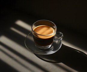 Fototapeta premium cup of coffee on black background