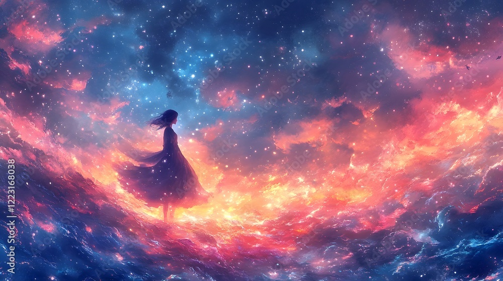 Poster captivating celestial dreamscape radiant gradient designs with ethereal charm a visually striking an
