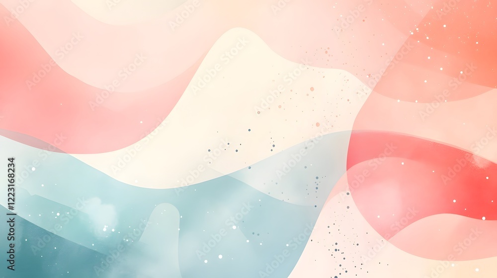 Poster gentle and calming gradient background with fluid shapes soft light patterns and a harmonious modern