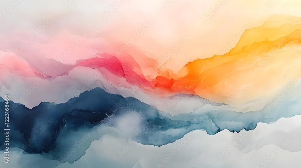 Poster soothing peaceful blended gradients with neutral abstract patterns and harmonious modern aesthetic t