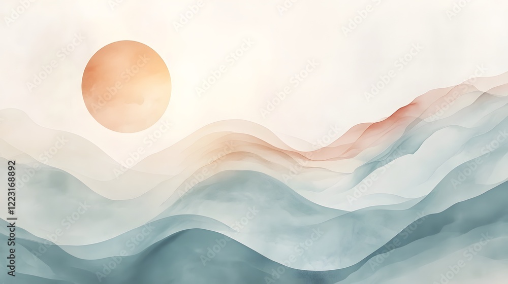 Aufkleber soothing minimal tranquil gradients with neutral abstract tones light gentle patterns and a modern a