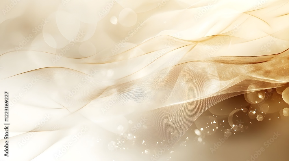 Poster peaceful and serene gradient background with soft ethereal abstract light patterns and a modern harm