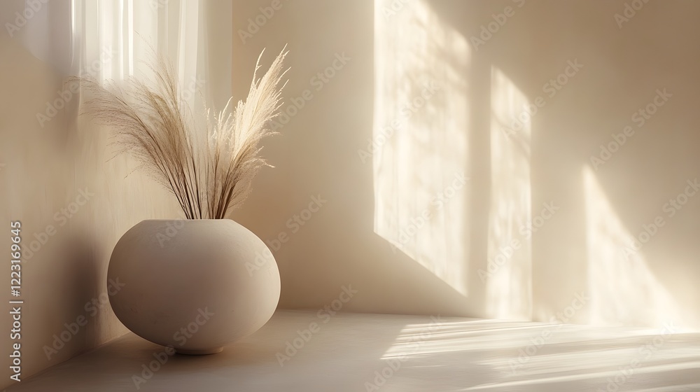 Poster soothing peaceful gradients blending soft light tones neutral abstract patterns and a modern harmoni